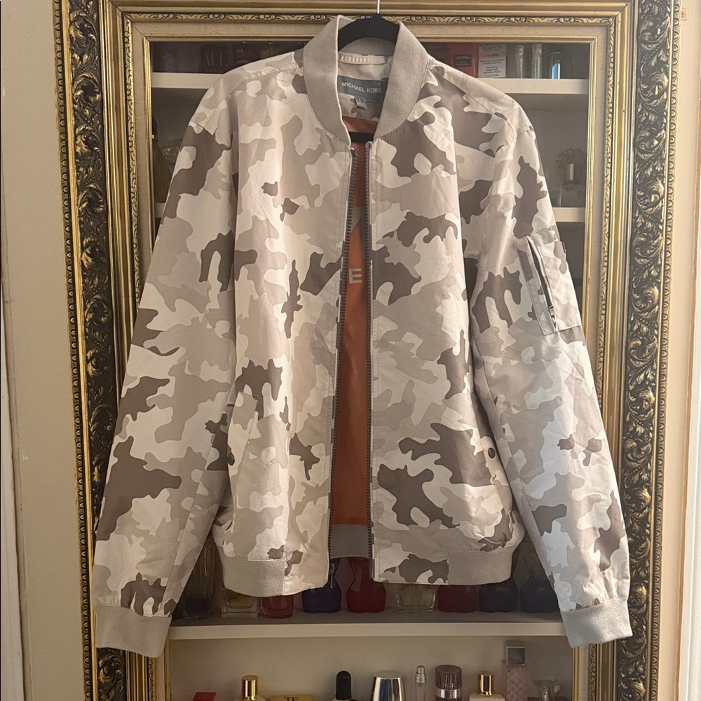 Michael Kors Tan and Brown Camouflage Jacket